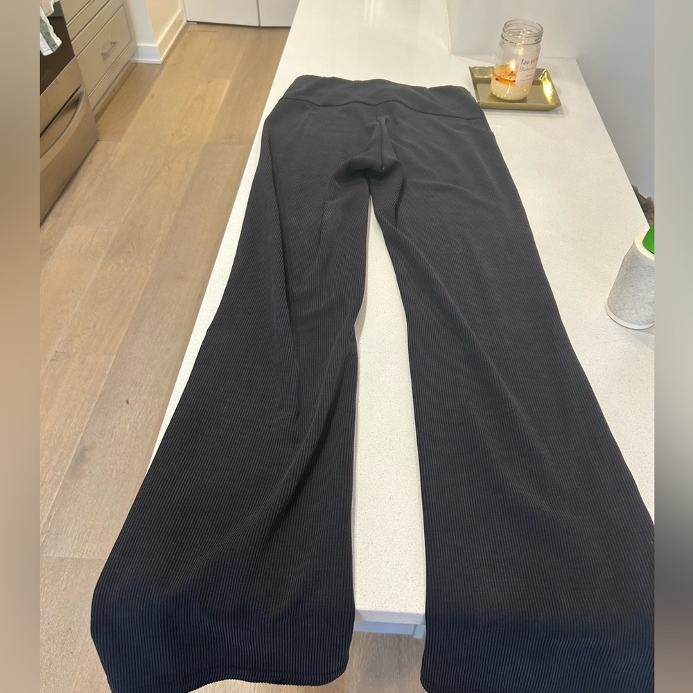 Lululemon brushed softstreme ribbed zip flared pant, 32.5. Color-black, size 6.